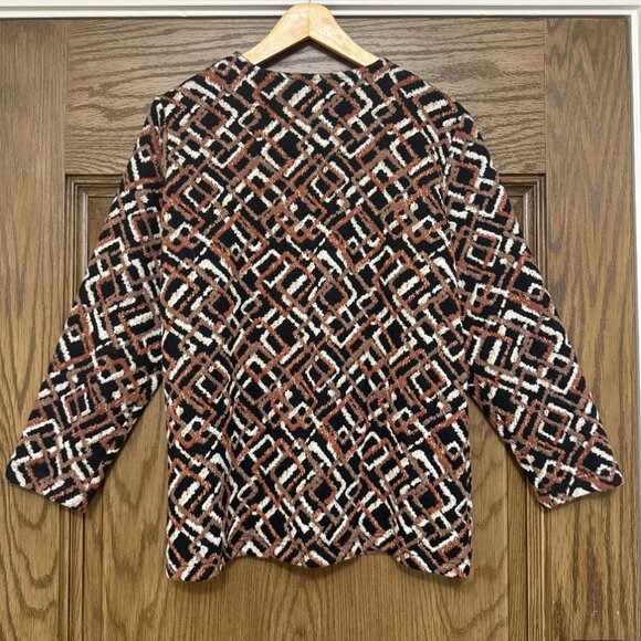 Alfred Dunner Womens Sz 12 Open Front Jacket Long Sleeve Cotton Stretch - Picture 3 of 10